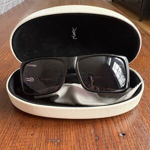 Yves Saint Laurent Black Sunglasses with White Case
